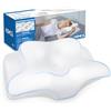 HOMCA Cuscino per il Collo Cuscino per la testa Cuscino Ergonomico in Memory Foam Cuscino di Raffreddamento 3D per Chi Dorme di Fianco, sulla Schiena o sulla Pancia, 62x41x11/13cm Bianco