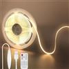 Clearhill Fita LED COB USB 5V con Telecomando Dimmerabile, 3M, Bianco Caldo 3000K, 8mm, 320 LED/m, IP20, Cavo USB 1.5M, Decorazioni Casa