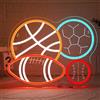 Looklight Insegna luminosa al neon, Calcio Pallacanestro Baseball Football Insegna LED, 4 Palloni Insegne al neon da parete, Insegna luminosa LED per camera dei giocattoli dei bambini camera da letto