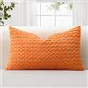 JOTOM Federe per Cuscino in Velluto a Coste Morbido 40x60 cm Federe per Cuscino con Texture a Bolle 3D per Divano, Camera da Letto, Decorazione della Casa (Arancia)