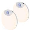 Brendz Luce Notturna LED Rotonda, Luce Armadio LED con Sensore, Ricaricabile USB-C, Magnetica, 2 pezzi, Bianco Caldo 3000K, Dimmerabile, Luce Armadio Senza Fili