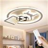 OTREN Lampadario Cameretta Bambini Tipo Calcio 3000k-6500k Dimmerabile Plafoniera LED Soffitto con Modalità Luce Notturna per Cameretta Bambino, Camera da Letto, Soggiorno, 35CM