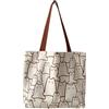LEEQ Borsa Tote in Tela da Modello Gatti - Borsa con Cerniera, Borsa in Tela, Borsa per la Spesa Riutilizzabile in Cotone con Tasca, Carina Borsa da Spiaggia estetica per Donne Come Regalo, Bianco