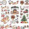 WANDIC 3 fogli di adesivi trasferibili con scritta Merry Christmas, per diari spazzatura, decorazioni per mobili, artigianato, feste, per fai da te, scrapbooking, 15 x 30 cm