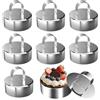 PWGHWG 8 Pezzi Coppapasta Tondi 8 cm, Anelli per Servire con Coperchio, Coppa Pasta di Acciaio per DIY Mousse Torte Dessert