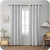 GIRASOLE HOME Coppia Tende Barbados Termiche 100% Oscuranti 2 Pannelli da 140x240cm con Occhielli, Bianco Fumo