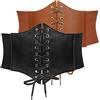 JasGood 2 corsetti da donna con lacci, fascia elastica larga, cintura in vita, cintura in vita per donne per Halloween, feste e altri eventi, particolarmente adatta, E-nero+marrone, Für Taillengröße
