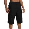 Aotoyou Pantaloncini Cargo Uomo Pantaloni Corti 3/4 Bermuda Uomo Estivi in Cotone, Vita Elasticizzata, con Cintura, Nero, 4XL Corto