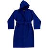 Zucchi ACCAPPATOIO NIDO D'APE UOMO DONNA ZUCCHI SOLOTUO CON CAPPUCCIO TAGLIA XL 54 / 56 BLU PURO COTONE PIQUET