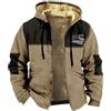 famesale Giacca con Cappuccio Foderata in Sherpa Invernale da Uomo Felpa con Zip Stampata Bandiera Americana Cappotto in Pile Caldo Pesante con Tasche