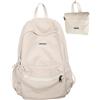 Generic Zaino pieghevole per uomini e donne multi-tasche zaino da viaggio chiusura con cerniera zaino pieghevole zaino per studenti per escursionismo, passeggiate, ciclismo, campeggio, Beige