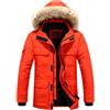 Generic Giacca a vento da uomo con grandi tasche, parka invernale in pelliccia spessa, con cappuccio, per tenere al caldo il cappotto, Arancione, XXL