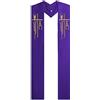 IvyRobes Alpha Omega Sovrapposizione Stola Wedding Clergy Stole 90 Lungo 4 Colori Disponibili, Viola, taglia unica