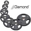 DIAMOND FITNESS Diamond Set Dischi Ghisa Olimpici Gommati Tri-Grip - Pacco pesi STRONG da 160 kg