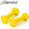 DIAMOND FITNESS Diamond Set 20 Manubri in Vinile Giallo da 0,5 kg per Palestre e Pilates