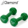 DIAMOND FITNESS Diamond Set 20 Manubri in Vinile Verde da 1 kg per Palestre e Pilates