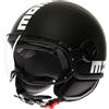 MOMO Design MOMODESIGN - FGTR CLASSIC E2206, Casco Jet, Casco Aperto per Moto e Scooter, per Uomo e Donna, Nero Opaco/Bianco, S