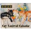 Generico Calendario da tavolo con animali divertenti, calendari di gatti per gli amanti dei gatti | Calendario 2025 dei cocktail per gatti,Calendario da parete con motivo cocktail creativo per aiutare gli stud