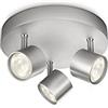 Philips Lighting Philips LED Star, Lampadario a Faretti, 3 Punti Luce, Rotondo, Dimmerabile,13.5W, Cromato Opaco
