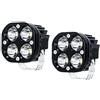 WELLIT Faro da lavoro a LED 2x40w 3 pollici Faro a LED 12V 24V Quadrato bianco Faro supplementare Fendinebbia Offroad per Auto, Trattore, Moto, Luci da pesca SUV (2x3 pollici 40W bianco)