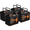 MFUZOP 12V100Ah LiFePO4 Batteria Group 24, 100A BMS, MAX 1280W Potenza, 8000-15000 Cicli Deep Cycle, Supporta Collegamento in Serie/Parallelo, per Camper, Sistema Solare Domestico