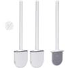 Ziyonix Scopino WC Silicone 2 Pcs, Scopino Wc Silicone e Contenitore, Spazzolone Bagno in silicone con Setole Morbide, Montaggio a Parete scopino con Supporto ad Asciugatura Rapida per Bagno, Bianco