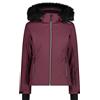 CMP Giacca da Sci in Softshell con cappuccio staccabile Burgundy da Donna
