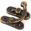 Haofy Serratura Antica, 12X Antique Sinistra/Destra Gancio a Scatto Hasp Chiusura Corno Cassetto Cerniera Armadietto con Viti Decorativo Gioielli Vino Scatola di Legno(left-Bronze)