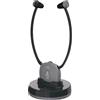 Meliconi Easy Audio Cuffia tv wireless stetoscopica con base di ricarica senza cavo e con cavo Nero, Grigio