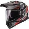 Ls2 Casco Moto Adventure LS2 MX702 PIONEER II BLOCK Grigio Rosso