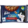 Felix Sensations Extras Cat Busta Multipack 4x85G MANZO E POLLO