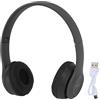 plplaaoo P47 BT Bluetooth Cuffia Bluetooth Riduzione del rumore Afformo wireless pieghevole per amanti della musica sportiva Donne uomini uomini premium guscio di plastica lungo durata (Nero)