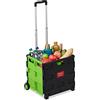 Relaxdays Carrello Portaspesa Pieghevole,Manico Telescopico,2 Ruote Gomma,fino a 35 kg,Trolley Spesa,alluminio, verde