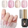 Biutee Smalto semipermanente magnetico Cat Eye Bianco Rosa Nudo 4PCS | Set da 4PCS, Effetto Cat Eye magnetico brillante, Formula soak-off UV/LED, Ideale per nail art fai da te e salone