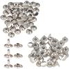 Trimming Shop Doppio Cappello Borchie Oro Rosa Tubolare Rivetti per Borse, Cinture, Leathercraft, Cane Colletto, Cucito, Decorazione, Scarpe, Abbigliamento Riparazione - Argento, 4mm