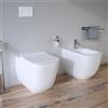 Parama Sanitari filomuro in ceramica bianco opaco vaso tornado silent flush sedile soft-close e bidet | Riga