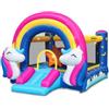 HAPPY HOP 8004 Fantasy Unicorn - Gonfiabile Interattivo con Luci e Musica 335x265x215 cm