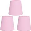 Cyrank Paralume lampadario Rosa, Paralume Rosa Piccolo Set di 3 Paralume in Tessuto a Botte in Stile Europeo E14 Carino per lampadario da Tavolo