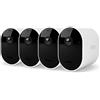 Arlo Pro 5 Telecamera WiFi Esterno Senza Fili, Telecamera WiFi Interno, 2K HDR, Sirena Allarme Casa, Sensore Di Movimento, Visione Notturna Colori, Prova Inclusa Arlo Secure, 4 Telecamera, Bianche