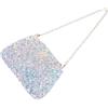 TOVINANNA Mini borsetta scintillante con paillettes con cinturino a catena regolabile, piccola pochette a tracolla per donne, borsa da sera leggera per feste ed eventi, bianco, 24.50X17.00X5.00CM