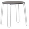 Connubia, tavolino Stulle. Struttura BIANCO OTTICO OPACO Piano laminato HPL FANGO Bordo NERO. Diametro 40 - Altezza 40