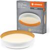 LEDVANCE LED ORBIS Livia con anello in metallo, decoro bianco/legno, 36W, 2000lm, 3000K, 520mm, 830 bianco caldo amichevole, dimmerabile in 3 livelli con un clic, IP20, viti/tasselli inclusi