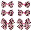 Ptwola Fermaglio per capelli leopardato in raso setoso, con fermagli in metallo, per coda di cavallo, accessori estetici per costumi per donne, ragazze, adolescenti, bambini, 6 pezzi (rosa)