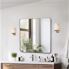 VEVOR Specchio da Trucco da Parete, Specchio 915 x 915 mm con Cornice in Lega di Alluminio e Pellicola Antideflagrante, Specchio Antigraffio con Staffa a Forma di Z, Adatto per Bagno Soggiorno