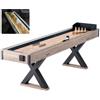 VEVOR Tavolo da Shuffleboard 2,74 m LED Illuminato Shuffleboard per Sala Giochi di Famiglia, 2 in 1 Set di Gioco Shuffleboard Bowling, con Campo da Gioco Antigraffio, Gambe, 8 Dischi, Cera, Spazzola