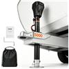 VEVOR Cric Elettrico per Rimorchio 2267 kg Cric Perno per Camper Resistente con Connettore a 2 Vie, Manovella Manuale e Copertura, Cric Resistente alle Intemperie, Mozzo 255-860 mm per Camper, Nero