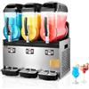 VEVOR Macchina per Bevande Ghiacciate Commerciale, Macchina per Bevande Fredde a Triplo Serbatoio 12L x 3, Macchina per Bevande Ghiacciate in Acciaio Inox, Macchina per Bevande Smoothie Bar Hotel