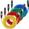 VEVOR Cavo Audio per Microfono Casse, Cavo XLR da 7,62 m, 4 Pezzi, per Microfono DMX Bilanciati Schermati da Maschio a Femmina, Cavi XLR a 3 Pin Placcati in Oro, per Illuminazione da Palco