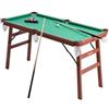 VEVOR Tavolo da Biliardo Pieghevole, 140 cm Set di Giochi di Intrattenimento Pieghevoli, con Palla, Stecca, Rastrelliera, Gesso, Spazzola, Marrone con Panno Verde, per Uso Familiare, Sala Ricreativa