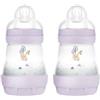 MAM Biberon anti-coliche Easy Start | 2 x 160 ml | Autosterilizzante | Tettarelle a flusso lento taglia 1 | Essenziali per neonati | Rosa (vari disegni)
